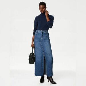 Gap Blue Denim Maxi Skirt